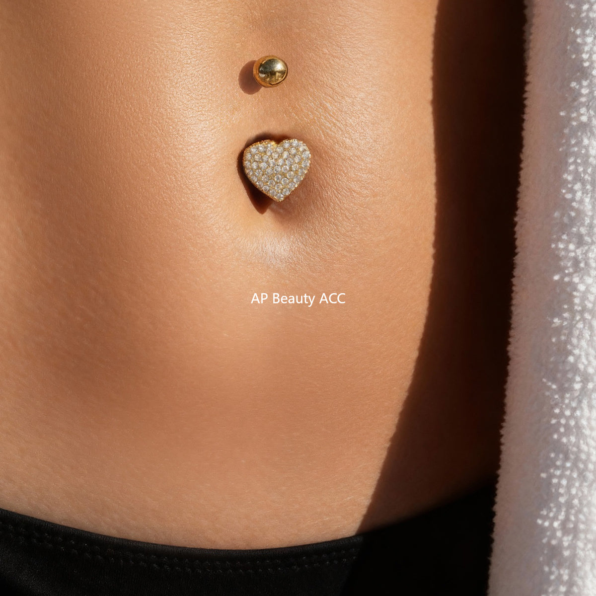 B廠-跨境新款多元素滿鑽鋯石肚臍釘不鏽鋼鍍18k金歐美穿刺飾品「H009」25.11-2