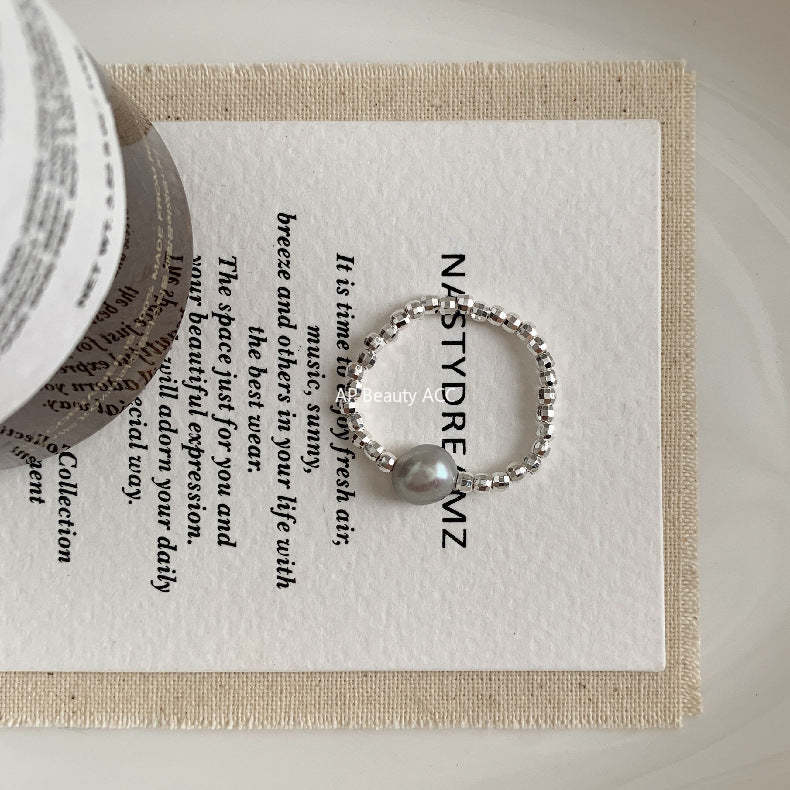 C廠-古風宮廷風葫蘆繡球愛心錢幣大象吉祥淡水珍珠彈力S925純銀戒指「RA」25.11-4