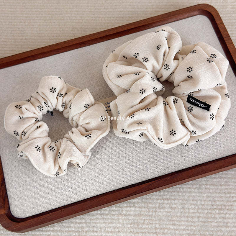 E廠-森系小碎花燈芯絨大腸髮圈高級感印花髮繩復古氣質馬尾皮筋頭繩女「27806」25.12-3