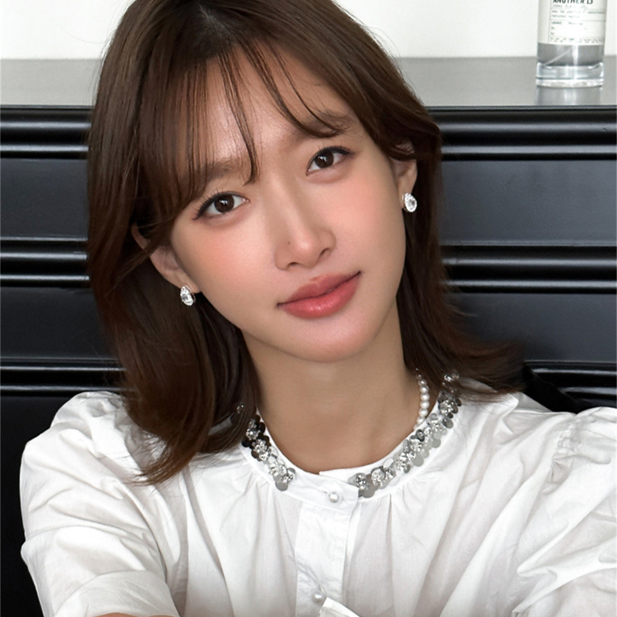 C廠-輕奢時尚高級感水滴爆閃鋯石耳釘女小眾個性冷淡風氣質銀針耳環「EH-3689」25.07-2