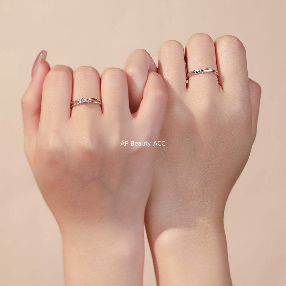 D廠-足銀S999莫比烏斯鋯石情侶對戒簡約設計獨特個性精緻高級戒指「YC3759R_1」25.12-2