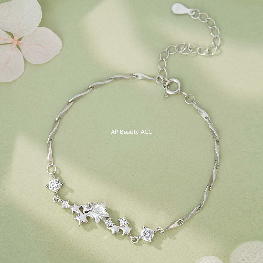D廠-純銀S925溫柔星星手鍊女輕奢小眾獨特精緻高級甜美優雅手飾批發「YC5136SL_1」25.12-3