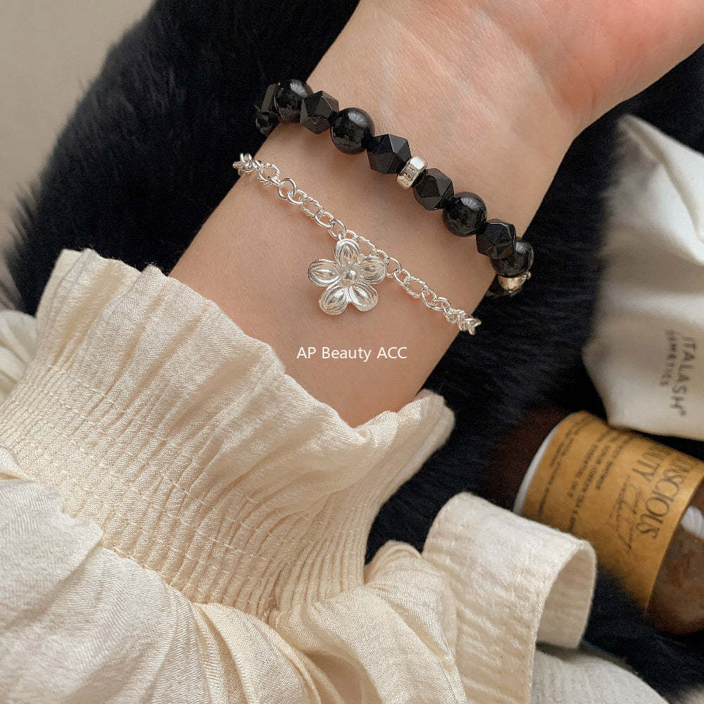 C廠-泰國清邁手工銀花朵純銀手鍊輕奢小眾S925純銀手鍊簡約百搭「1509」25.11-3