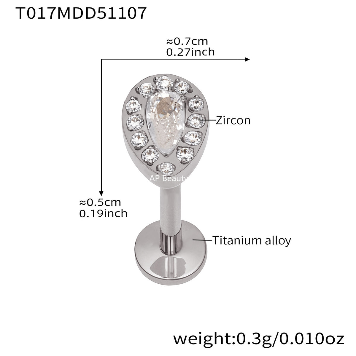 B廠-撒旦的孩子美人魚穿刺唇釘女鈦合釘甜酷辣妹唇環鈦合金飾品「T009」25.11-2