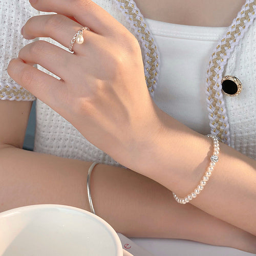 D廠-S925純銀法式香巴拉珍珠手鍊女輕奢浪漫氛圍感新款手飾「YC5373SL」24.05-2