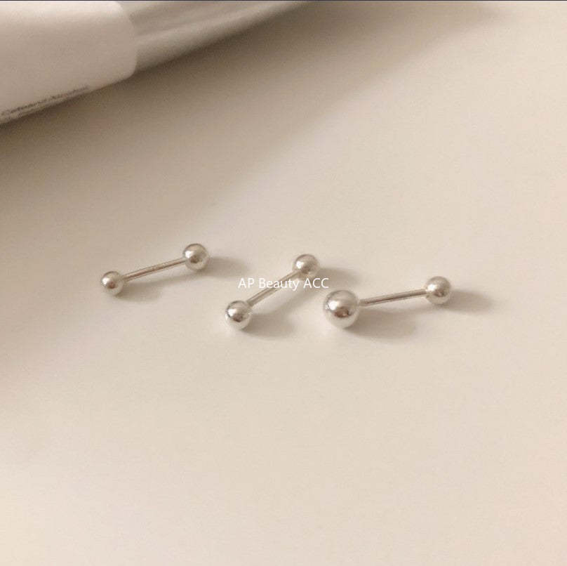 F廠-歐美韓國925純銀耳釘冷淡風圓珠耳環耳扣耳飾「C876」25.12-1