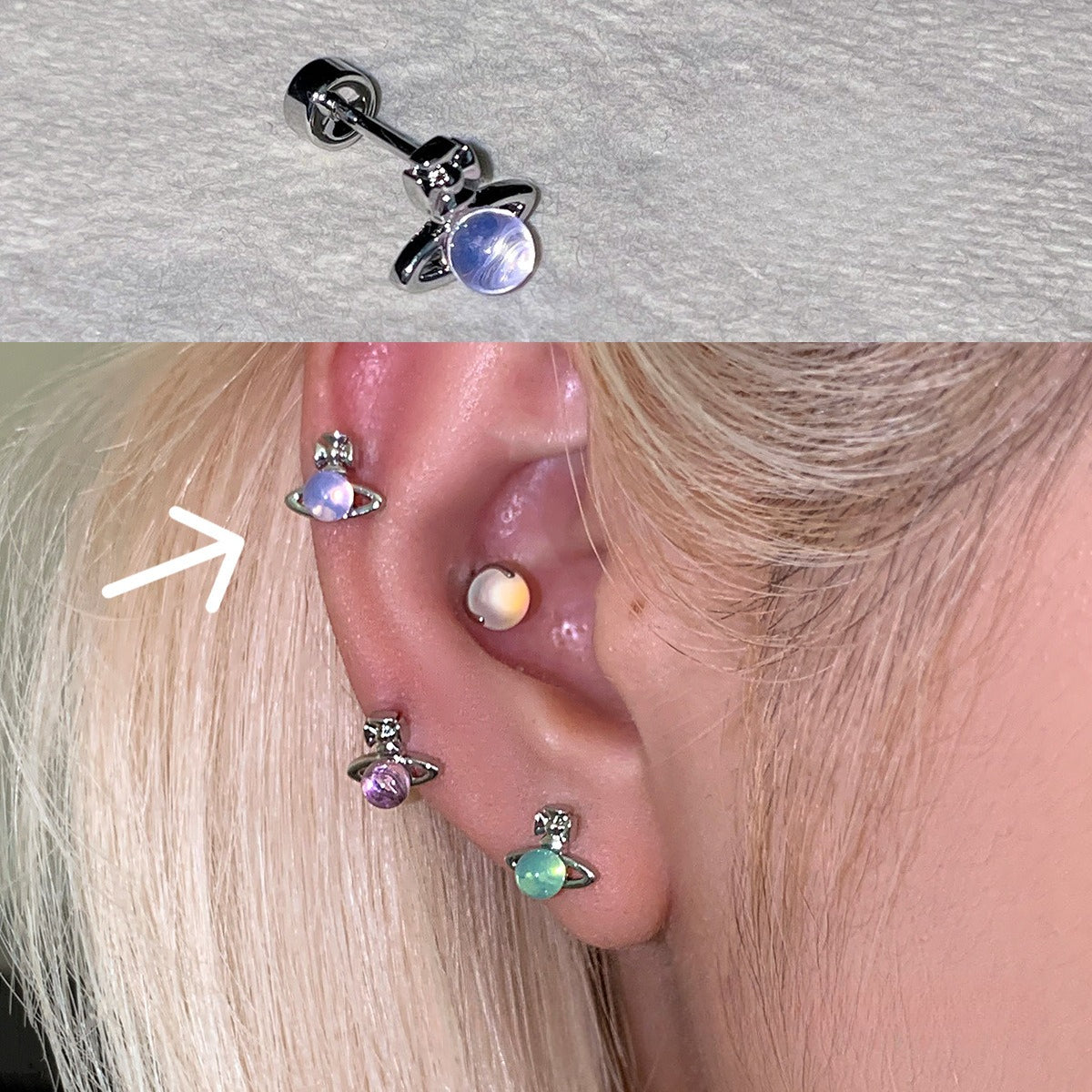 C廠-輕奢小眾高級感星球耳釘女多巴胺甜美鈦鋼耳環精緻甜酷風秋冬耳飾「EH-4343」25.12-2