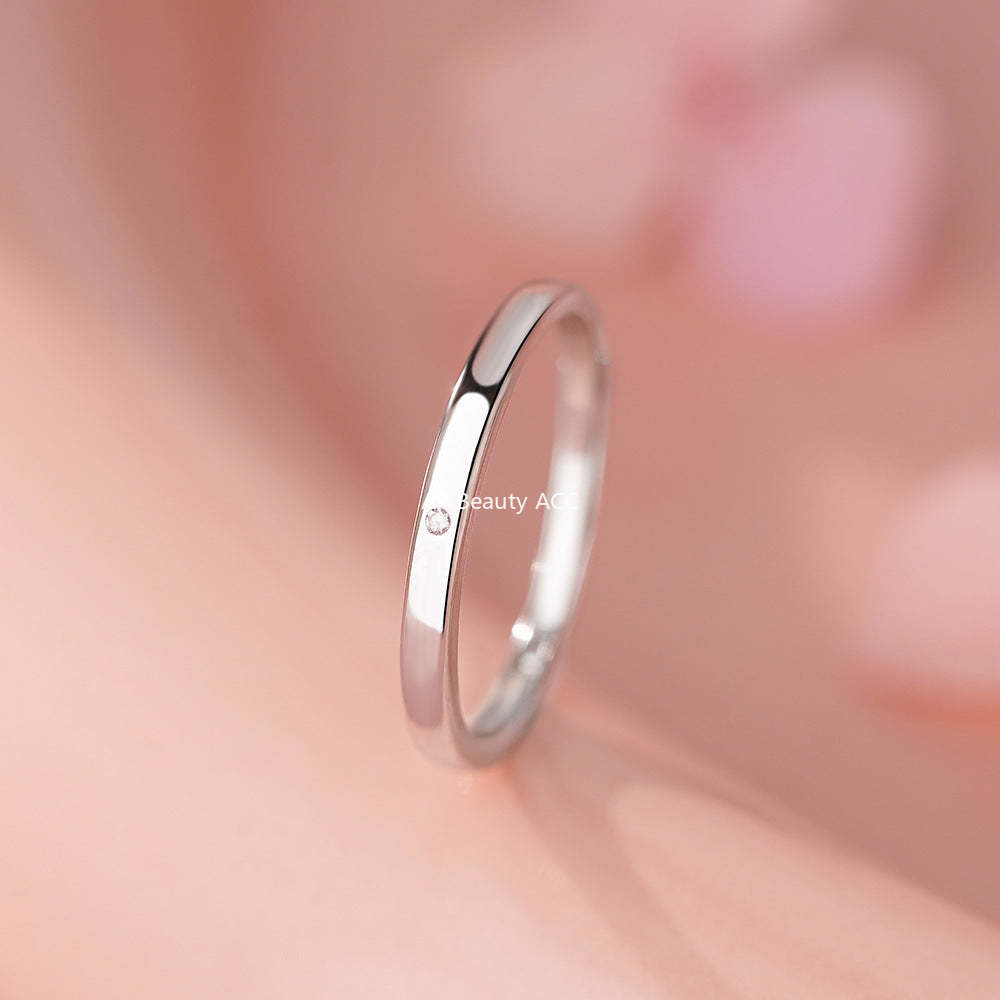 D廠-S999足銀高級感幾何鋯石對戒情侶對戒小眾設計戒指送女友戒指「YC4861R_1」25.12-2