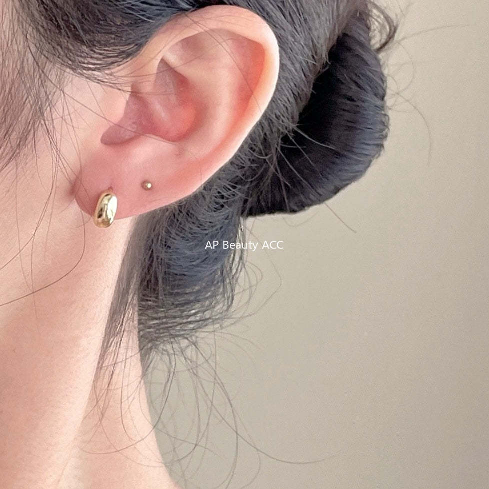 F廠-韓國韓版925純銀弧形耳扣耳環簡約氣質百搭ins風耳飾「C1422」25.11-4