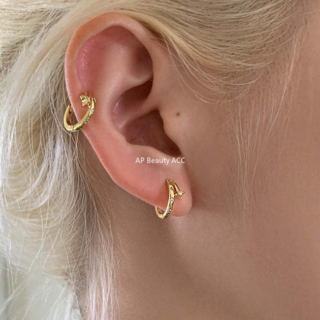 C廠-小眾輕奢四芒星耳環女設計感時尚氣質銀針耳環簡約百搭高級感耳飾「EH-4336」25.11-4