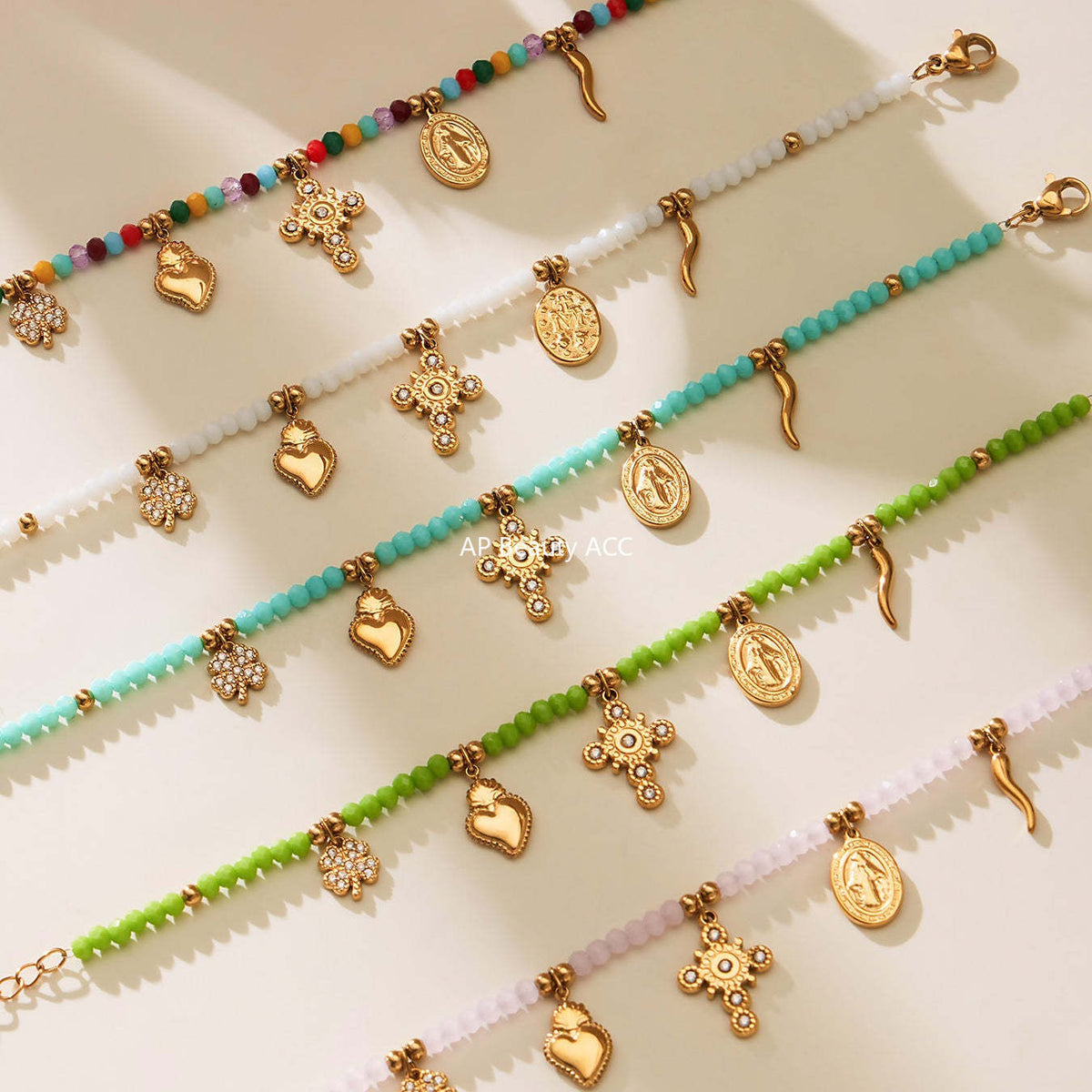 B廠-天然切面水晶石飾品5A鋯石DIY多配件手鍊項鍊不鏽鋼套裝女「TXP481」25.11-4