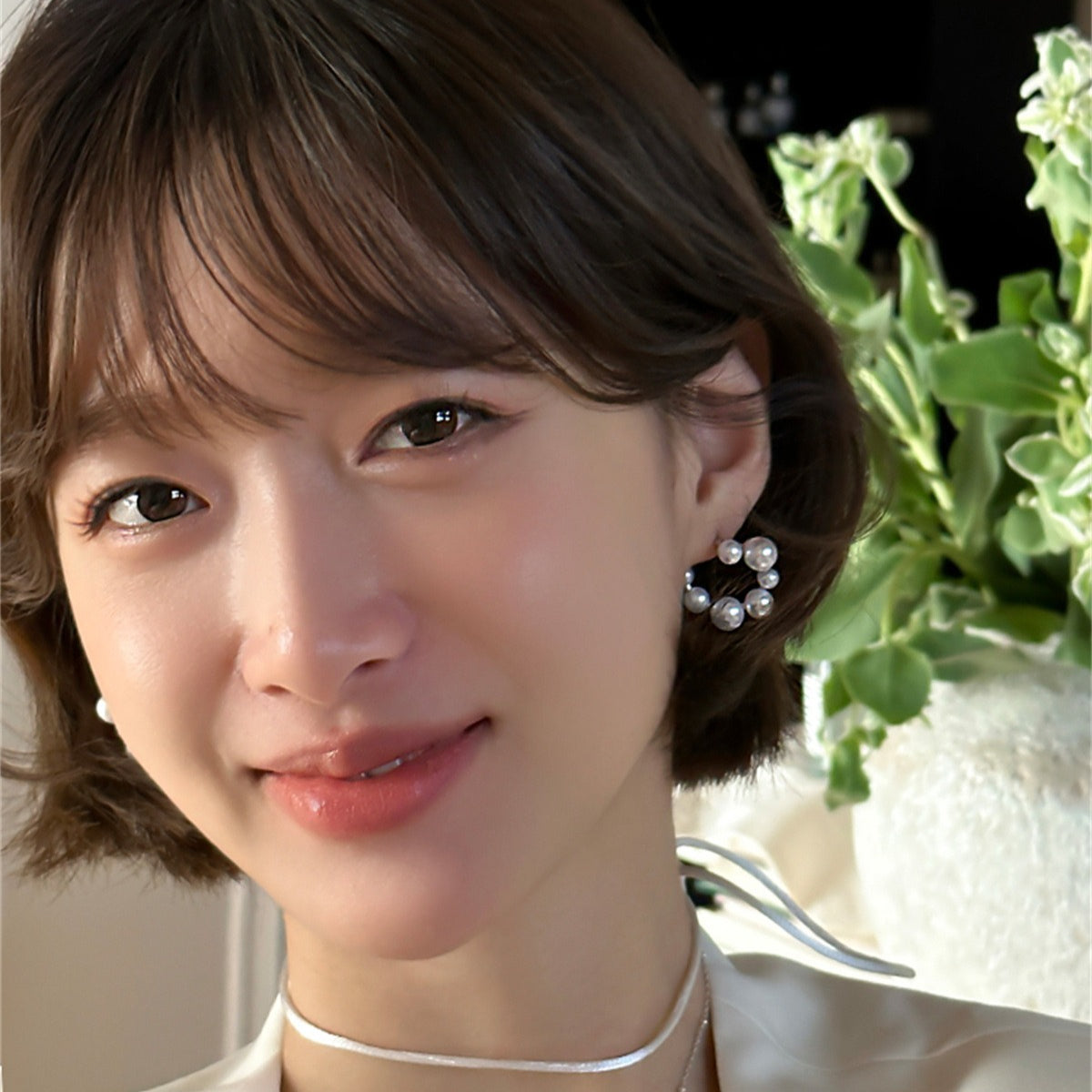 C廠-小眾設計感法式chic大小珍珠耳釘女小清新超仙氣質百搭銀針耳扣「EH-3979」25.10-1