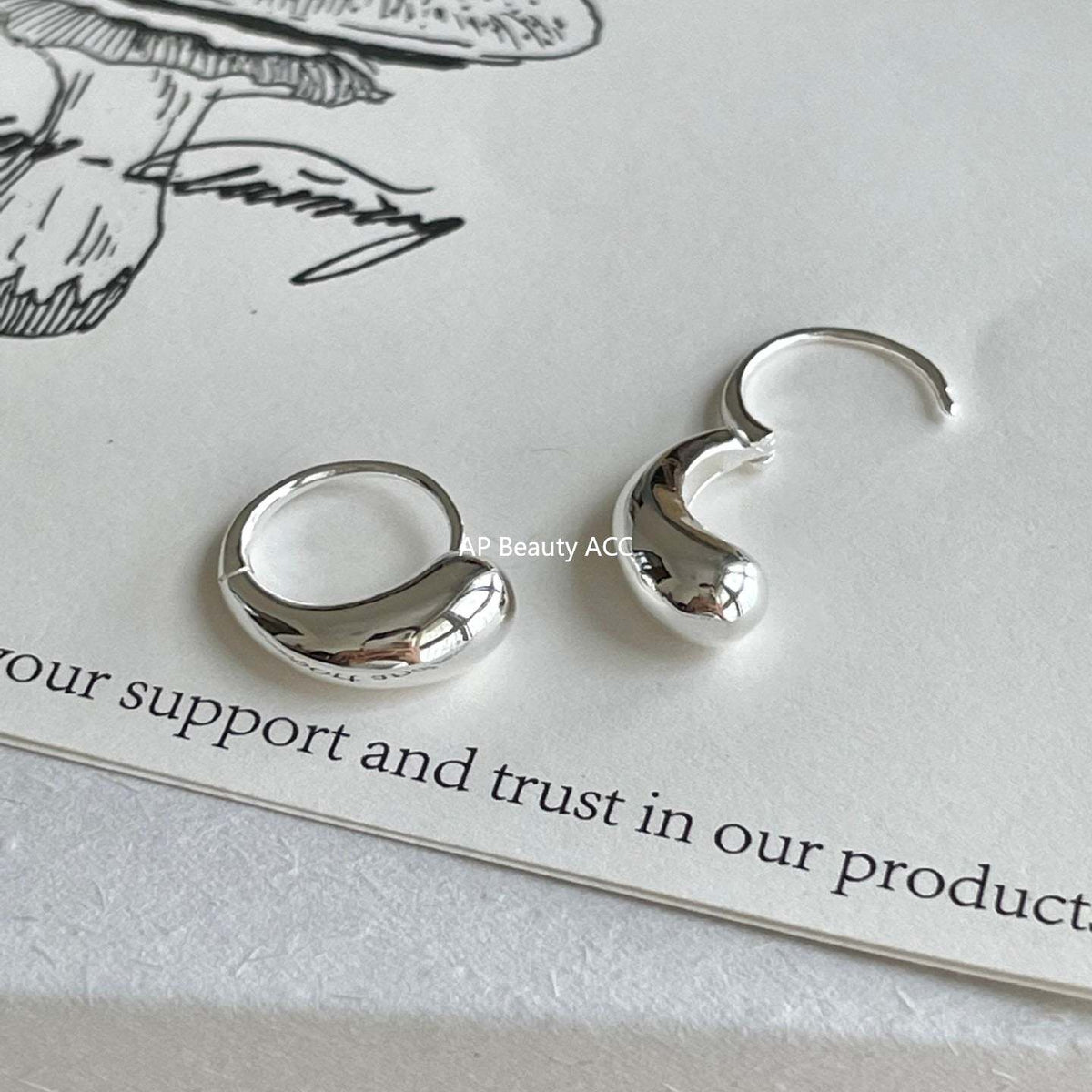 F廠-韓國韓版925純銀水滴耳扣耳釘簡約氣質百搭ins風耳飾「C1416」25.11-1