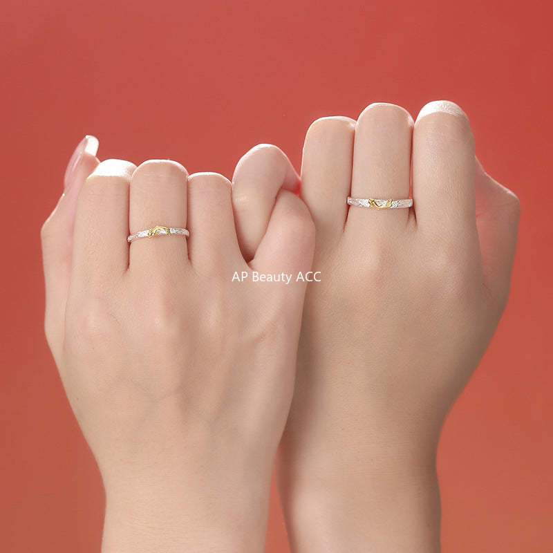 D廠-原創S999足銀熔岩錦鯉情侶對戒高級輕奢風日常百搭小眾手飾批發「YC3769R_1」25.11-3