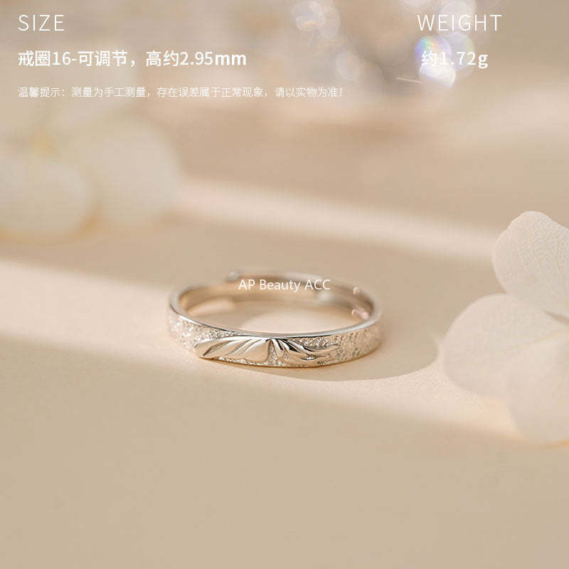 D廠-原創S999足銀蝶戀蝴蝶肌理情侶對戒溫柔一對搭配送禮戒指批發「YC3035R_1」25.10-5