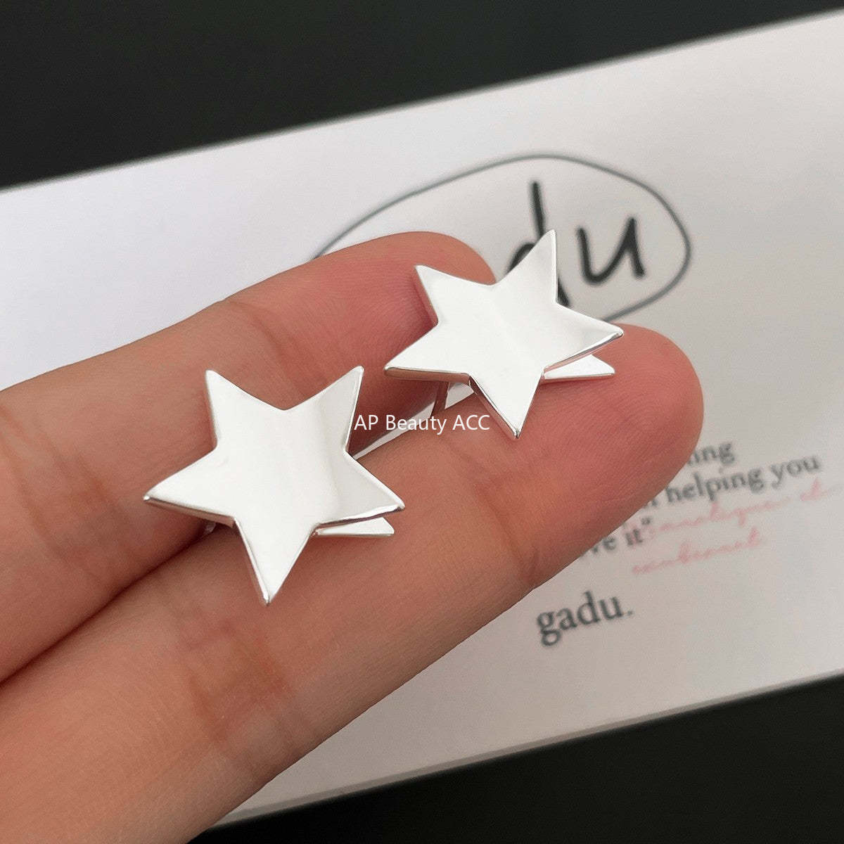 C廠-銀色立體五角星耳環女小眾設計耳飾輕奢高級感特漂亮巨好看耳環「EH-2399」25.12-3