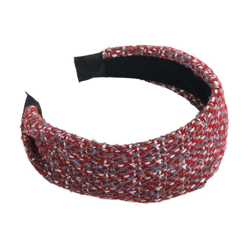 E廠-法式小香風粗毛呢寬邊髮箍女高級感外出百搭髮飾壓髮頭箍2025新款「27733」25.12-1