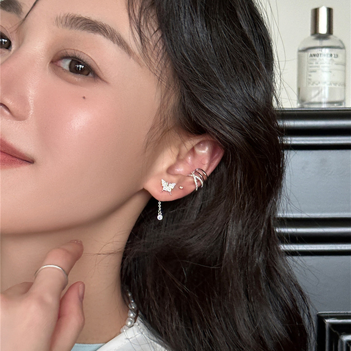 C廠-韓版蝴蝶流蘇耳釘女2025年新款小清新甜美銀針耳墜小眾設計感耳飾「EH-3673」25.06-4