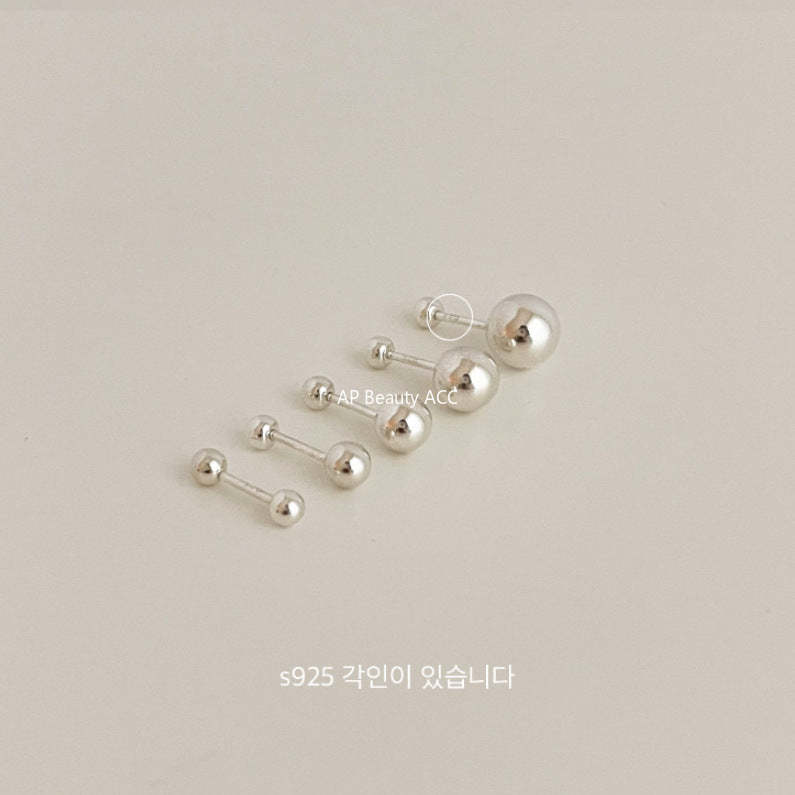 F廠-歐美韓國925純銀耳釘冷淡風圓珠耳環耳扣耳飾「C876」25.12-1