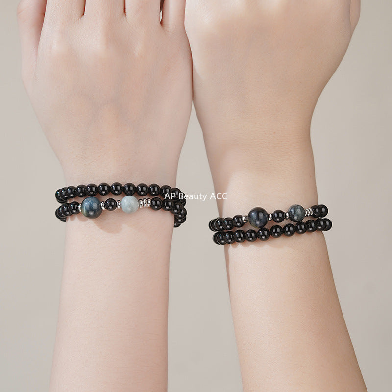 D廠-S999足銀男女雙層情侶手鍊古風幾何手串飾品溫柔個性手飾「YC4870SL_1」25.11-2