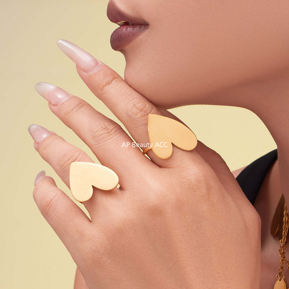 B廠-不鏽鋼大小愛心質感耳環戒指毛衣鏈跨境飾品套裝鍍18k真金「TXP462」25.10-5