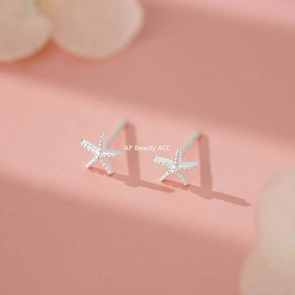D廠-足銀S999海星螺絲耳環度假風韓系氛圍感獨特小巧溫柔精美耳飾「YC4299E_1」25.12-2