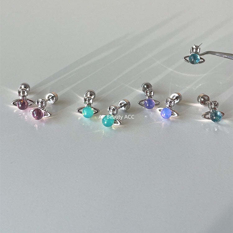 C廠-輕奢小眾高級感星球耳釘女多巴胺甜美鈦鋼耳環精緻甜酷風秋冬耳飾「EH-4343」25.12-2