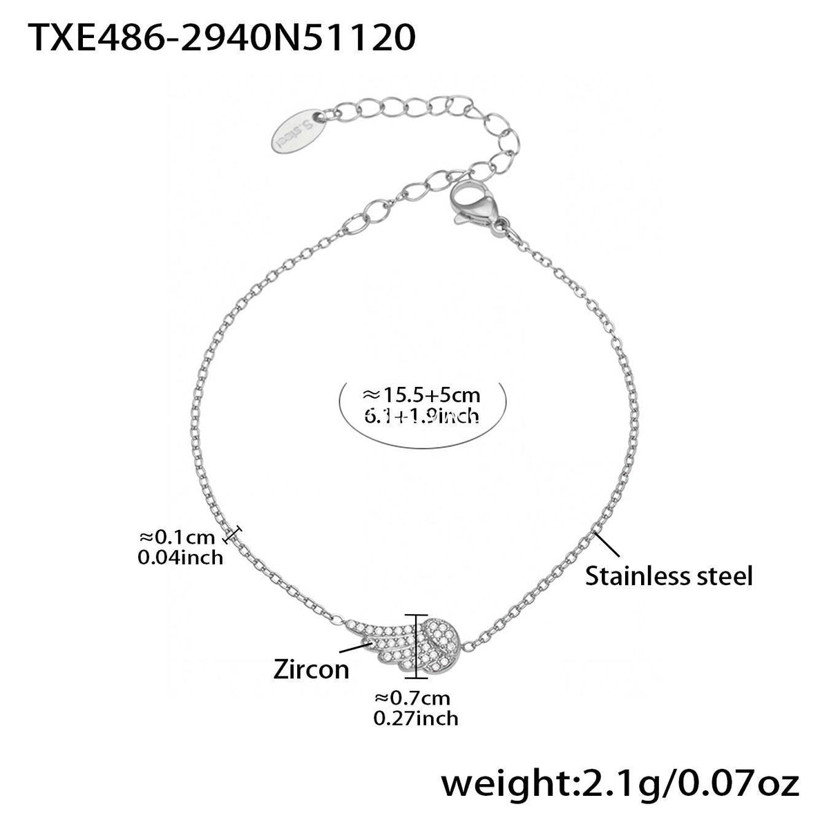 B廠-超閃5A鋯石小翅膀造型手鍊項鍊耳環戒指套裝不鏽鋼鍍18k金「TXP486」25.11-4