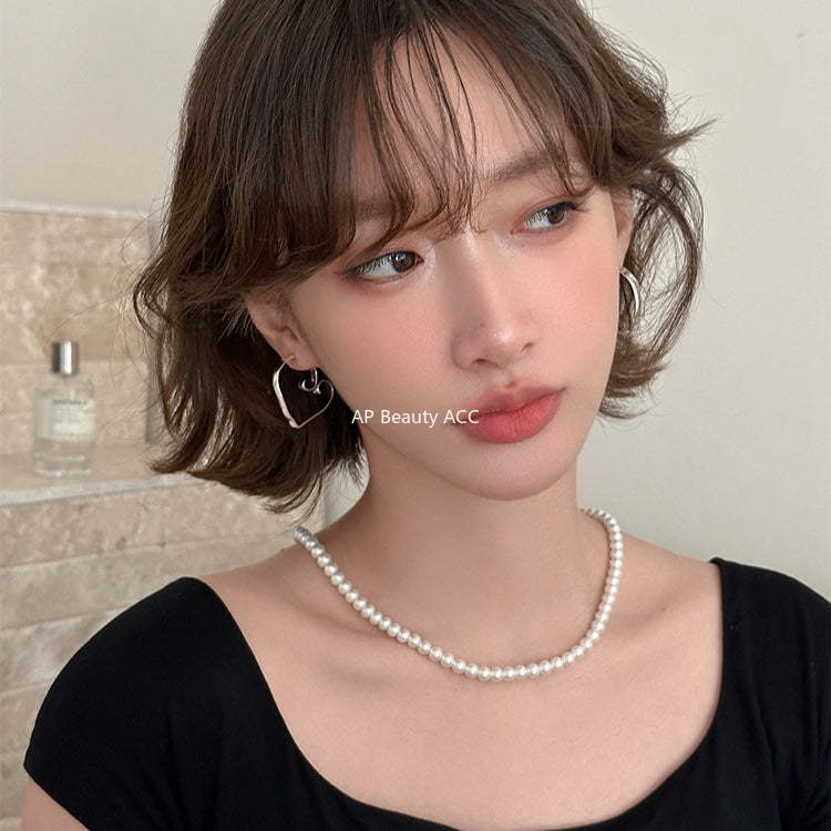 C廠-法式復古簡約愛心耳釘女小眾設計感百搭高級銀針耳環甜美秋冬耳圈「EH-4304」25.11-4