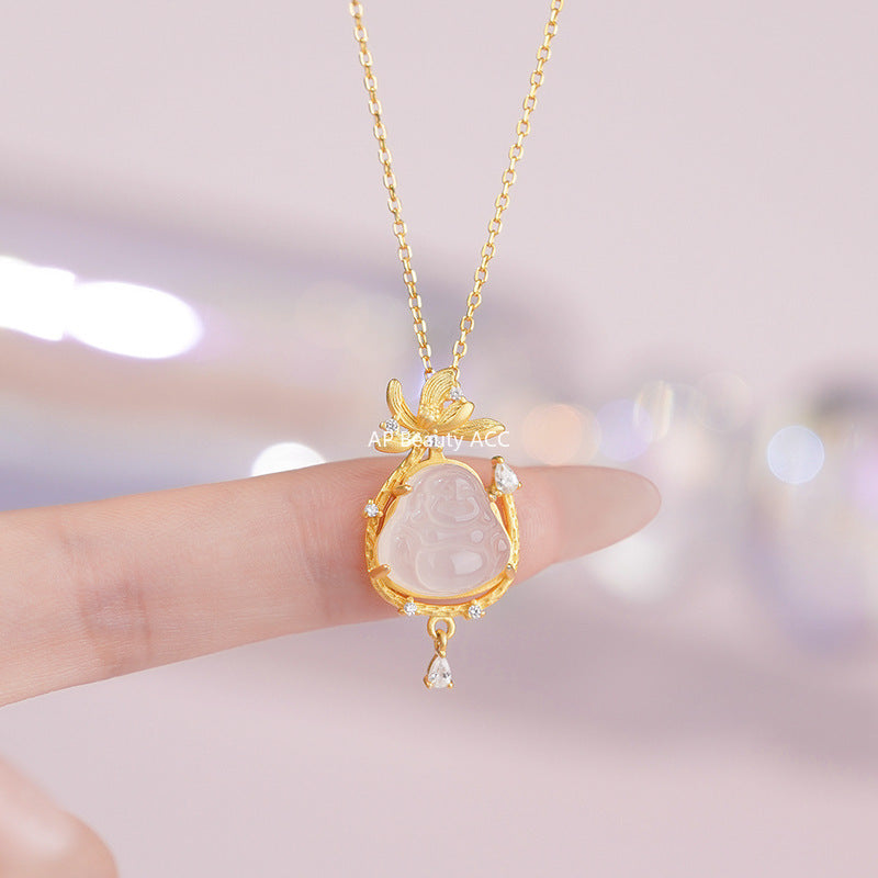 D廠-S925純銀佛公納福項鍊輕奢新中式宮廷風精美秋冬款貴氣鎖骨鏈「YC0953N_1」25.11-2