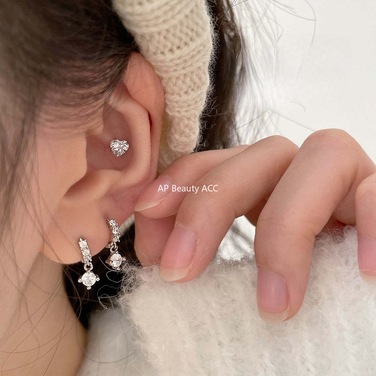 C廠-輕奢氣質氛圍感超閃鋯石耳環女精緻高級感銀針耳扣秋冬時尚耳飾「EH-4348」25.11-4