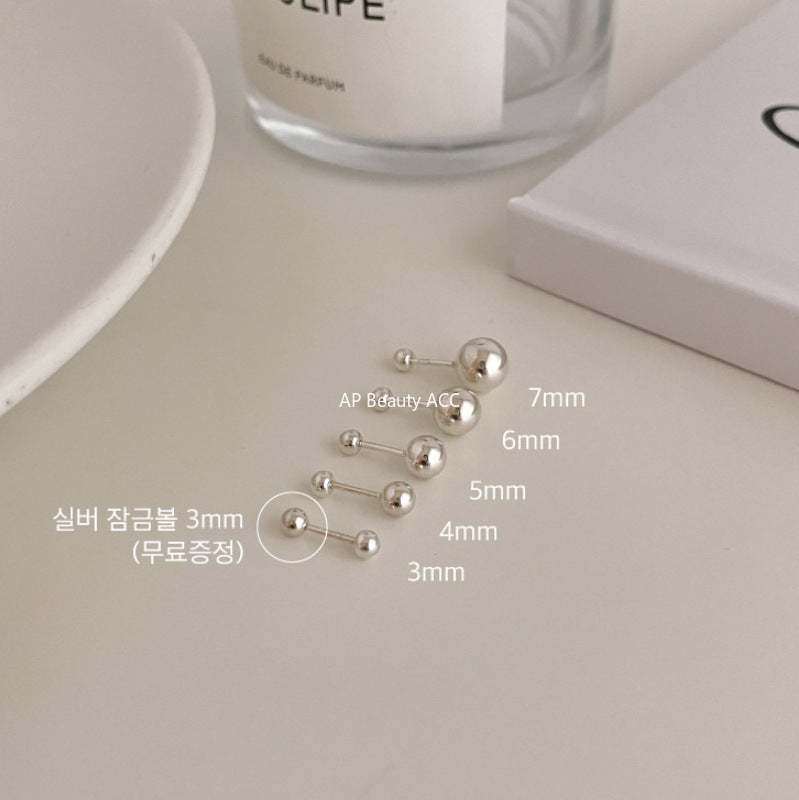 F廠-歐美韓國925純銀耳釘冷淡風圓珠耳環耳扣耳飾「C876」25.12-1