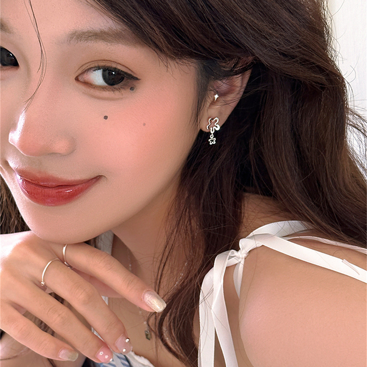 C廠-新款鏤空花朵吊墜耳釘女森系小清新簡約小眾高級感百搭氣質耳飾「EH-4038」25.08-4