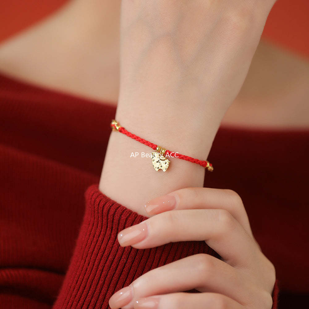 D廠-原創純銀S925本命年小馬手鍊馬躍金輝元寶銅錢生肖馬輕奢新中式「YC4382SL_1」25.12-2