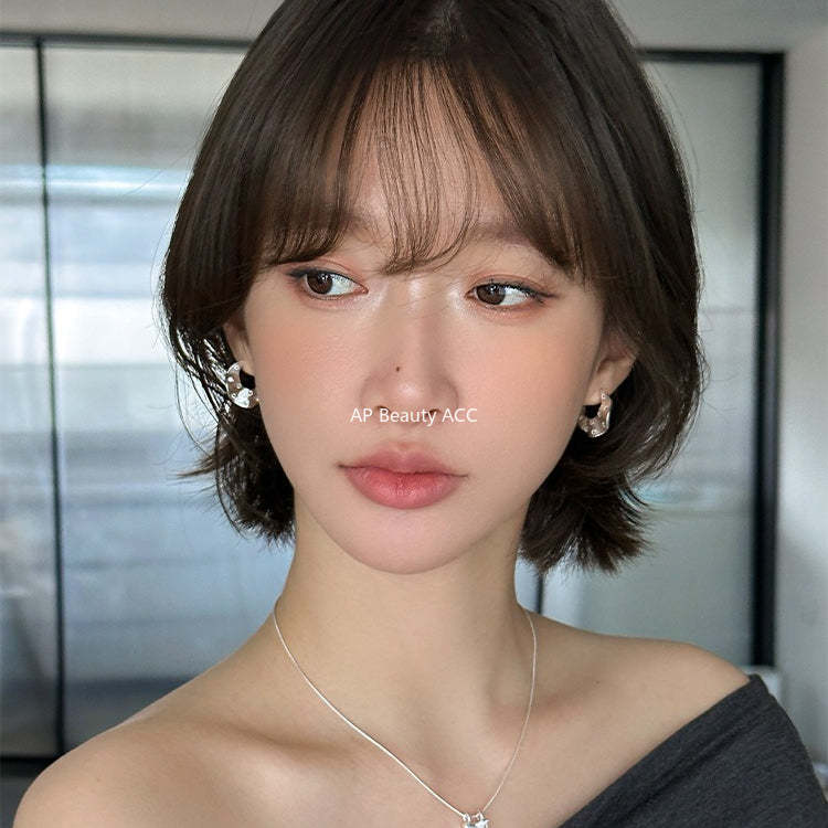 C廠-歐美風褶皺復古鋯石耳釘女冷淡風獨特誇張耳環簡約氣質新款潮耳飾「EH-4185」25.10-5