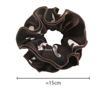 E廠-法式秋冬絲絨印花蝴蝶雙層大腸髮圈女氣質超大丸子頭馬尾頭繩頭飾「27695」25.11-3