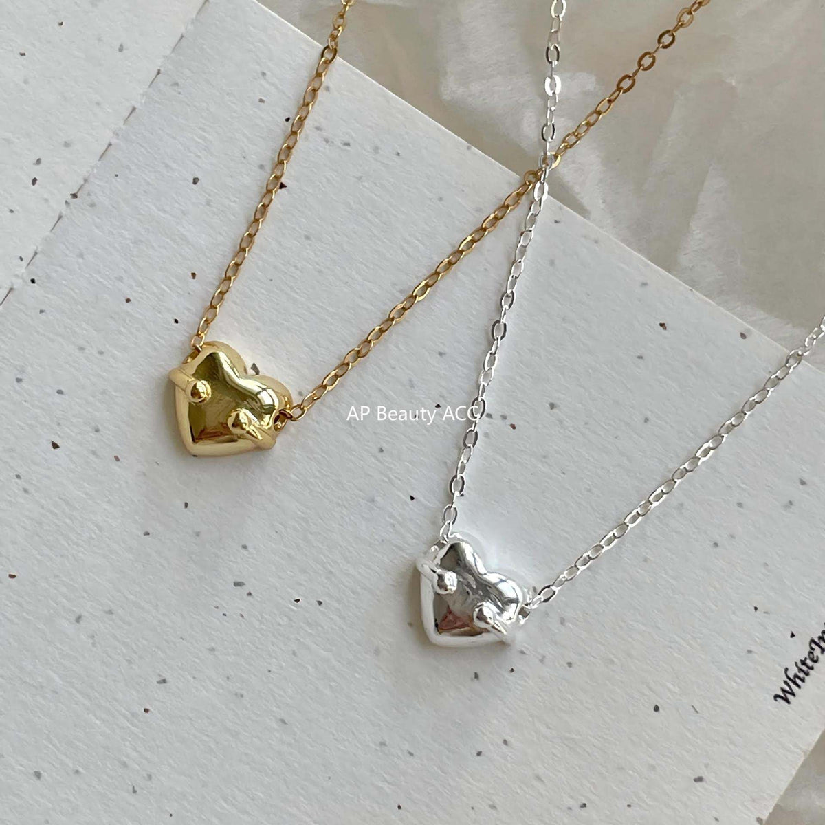 F廠-韓國韓版簡約銀飾 925純銀愛心項鍊百搭INS風個性設計款項鍊「B1385」25.11-4