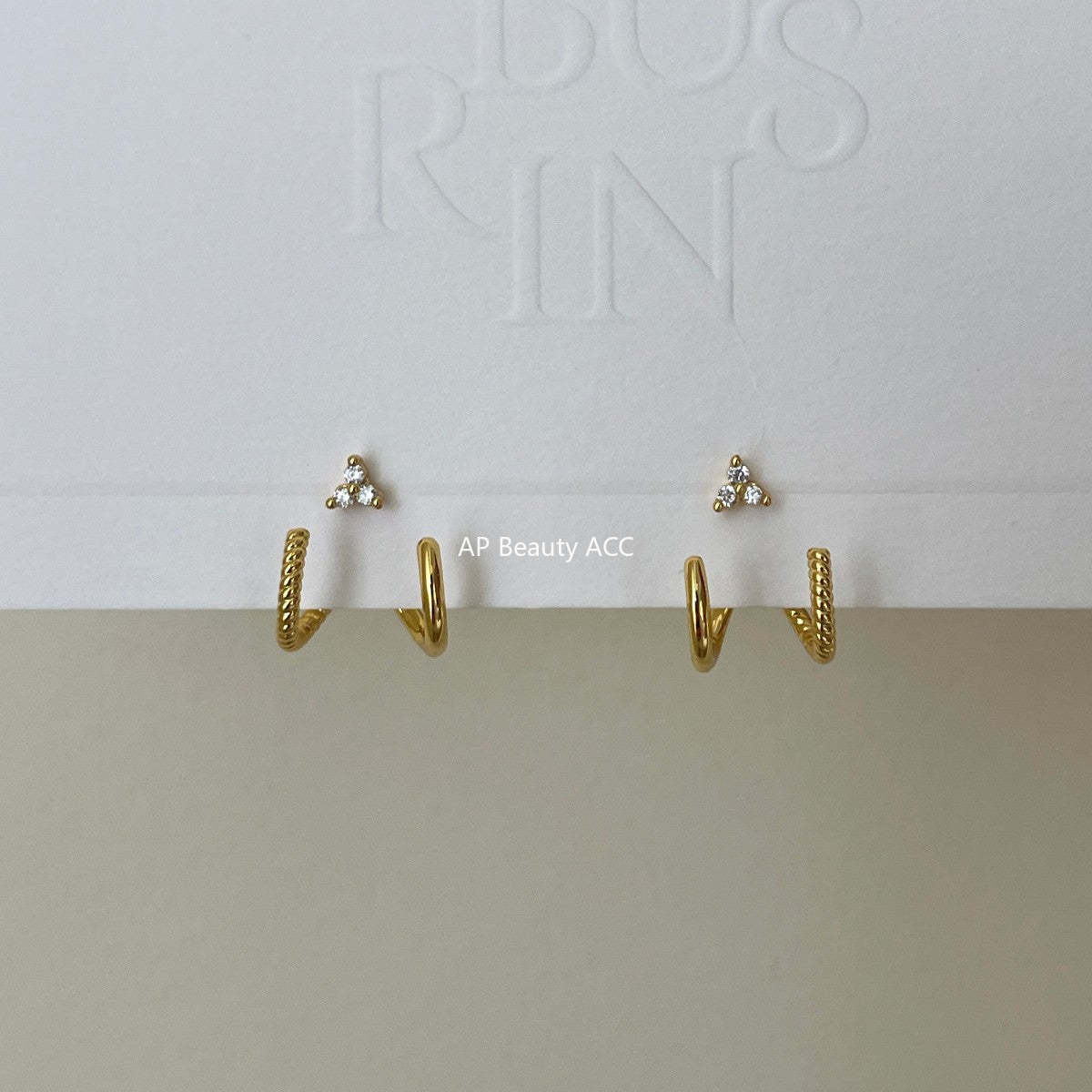 C廠-簡約日常幾何三角鋯石耳釘女韓版氣質冷淡風銀針耳環精緻高級耳飾「EH-4289」25.12-1