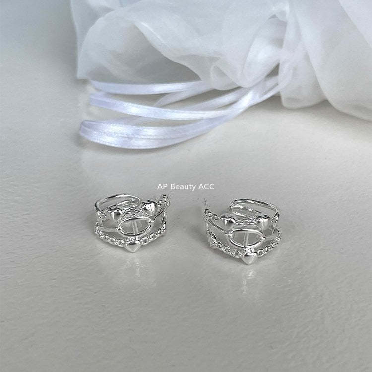 C廠-小眾設計感鏤空豬鼻子耳釘女潮流百搭氣質時尚高級感耳環簡約耳飾「EH-4107」25.10-5