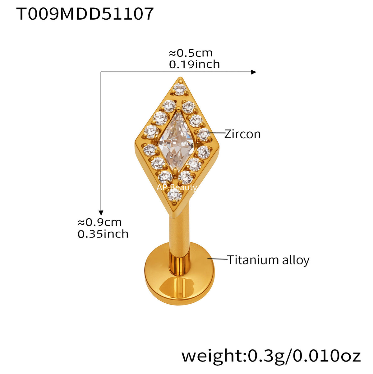 B廠-撒旦的孩子美人魚穿刺唇釘女鈦合釘甜酷辣妹唇環鈦合金飾品「T009」25.11-2
