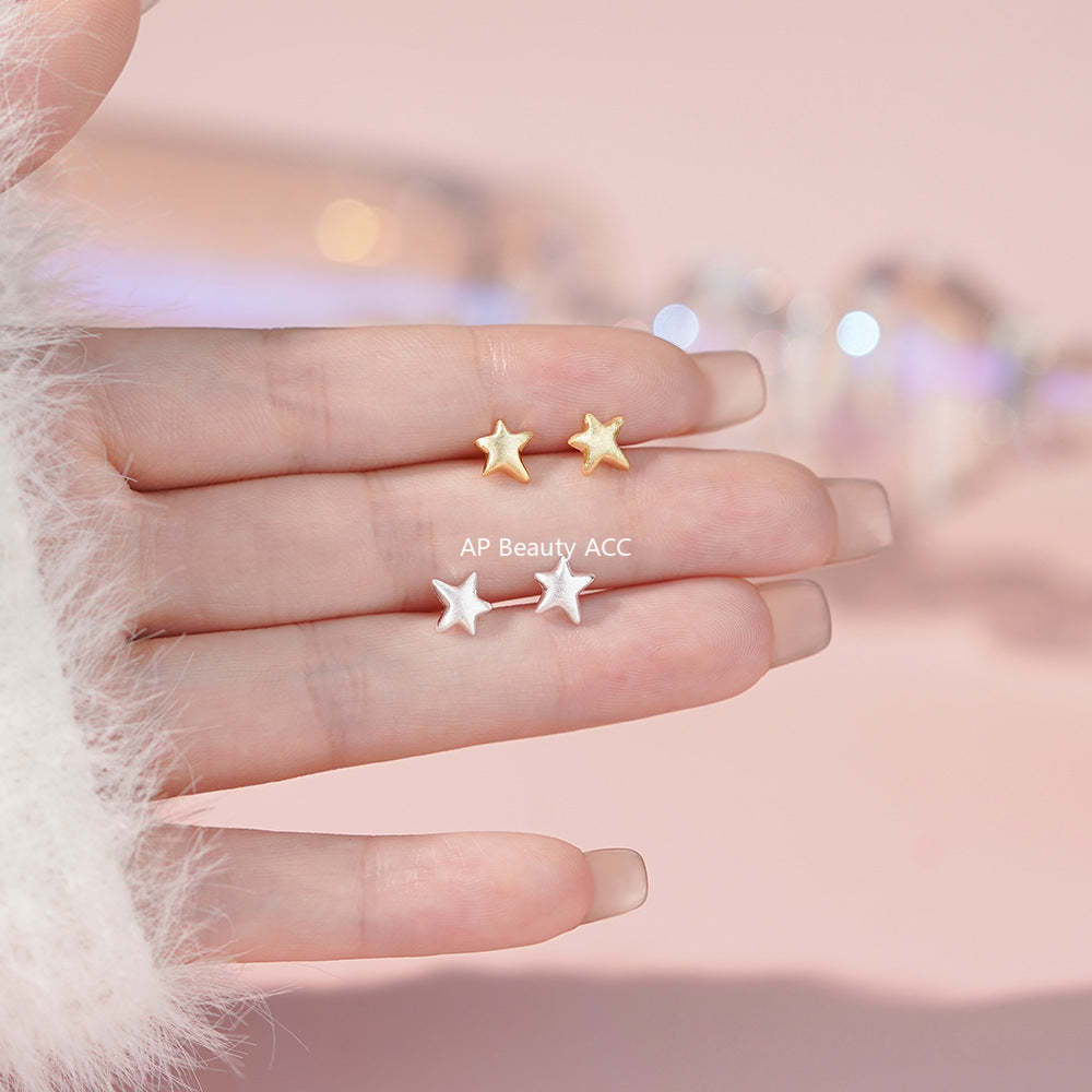D廠-足銀S999星星耳環輕奢款時尚極簡設計高級潮流韓風養耳洞耳飾批發「YC3448E_1」25.11-4