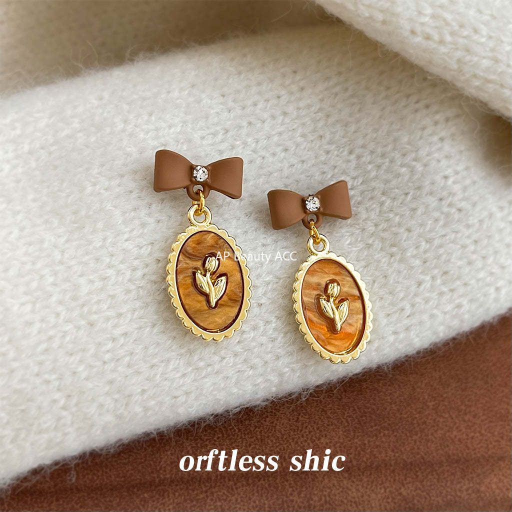 A廠-時尚高級感美拉德風咖色系秋冬爆款新款耳飾飾品耳環貨源批發「7024」25.11-1