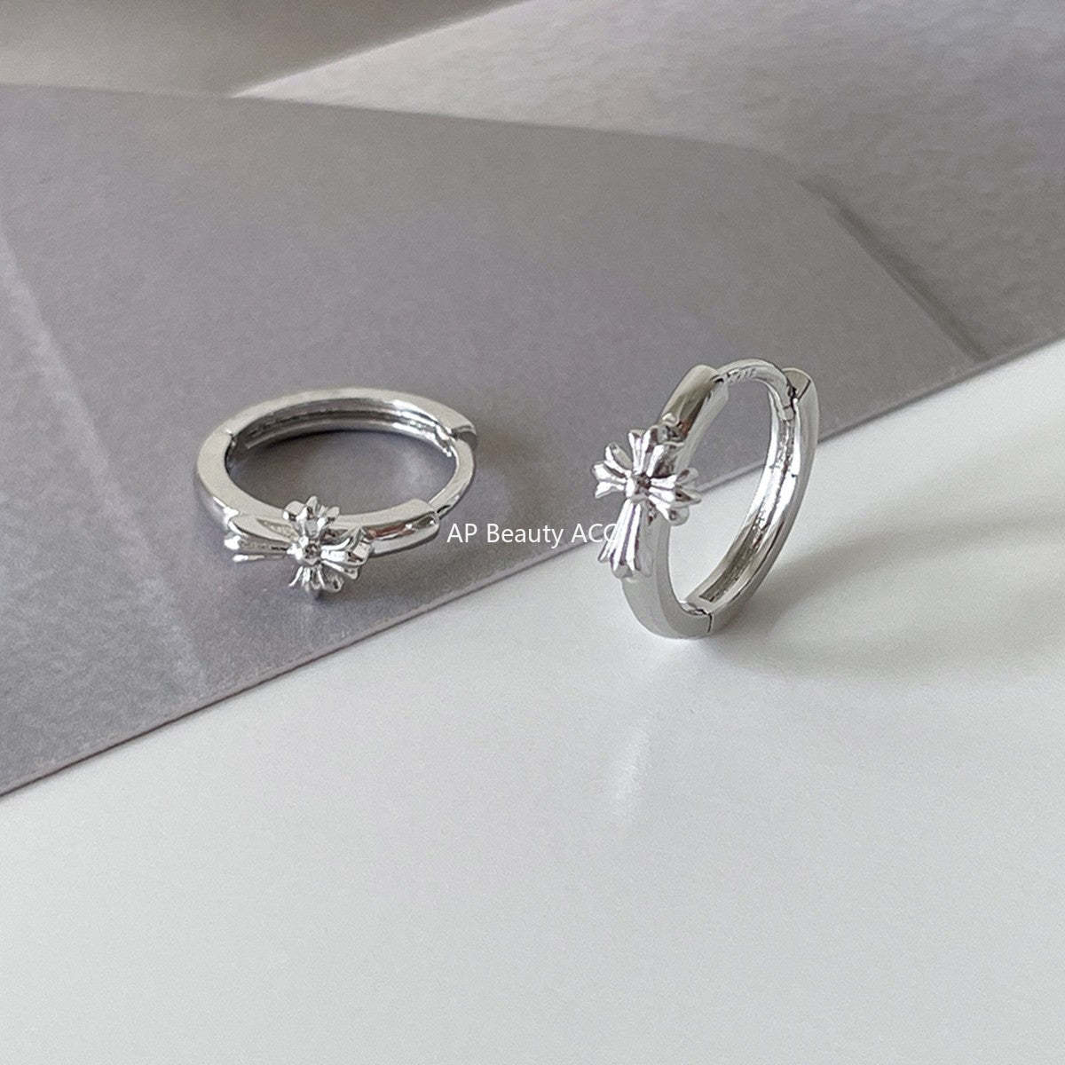 C廠-復古潮流十字架耳環女酷颯時尚嘻哈風銀針耳扣高級感個性設計耳飾「EH-4288」25.11-4