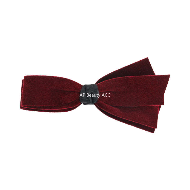 E廠-簡約復古絲絨蝴蝶結香蕉夾女後腦勺高級感髮飾氣質百搭馬尾夾髮卡「27757」25.12-1