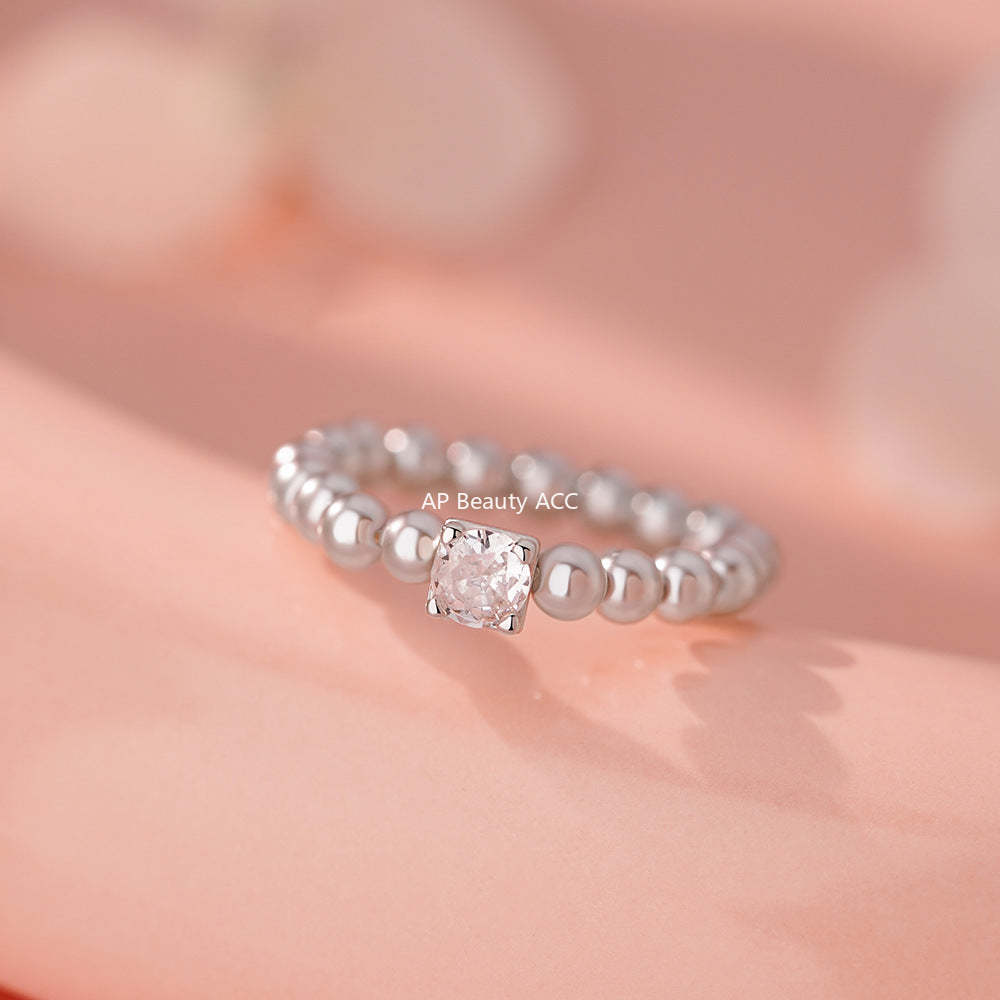 D廠-純銀S925溫柔珍珠戒指女新款韓式簡約文藝法式復古清新手飾「YC5467R」25.12-3