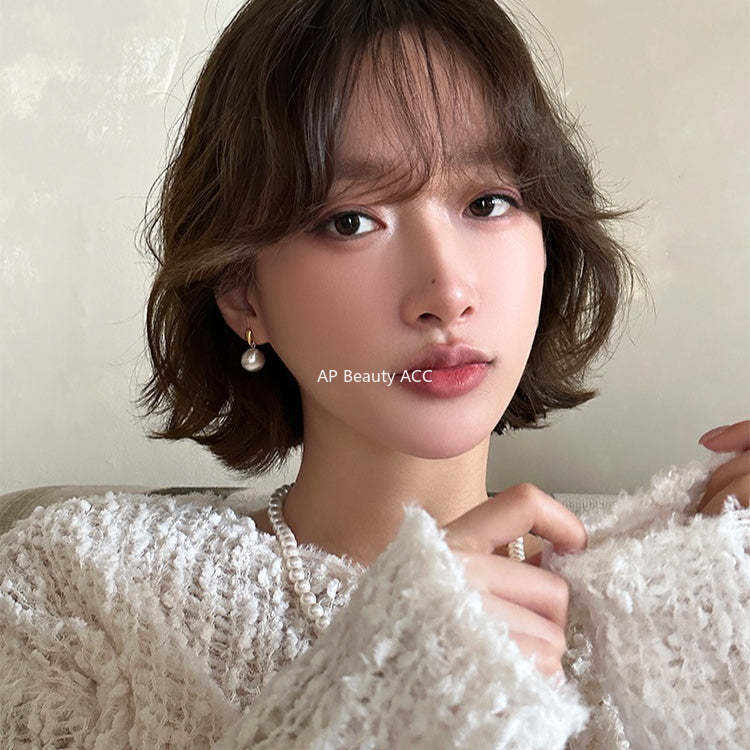 C廠-小眾設計拉絲金屬球耳釘女冷淡風個性925銀針高級感耳墜秋冬耳飾「EH-4287」25.11-4