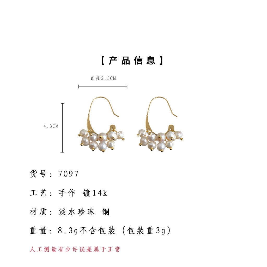 A廠-天然淡水珍珠時尚高級感輕奢風手工耳環景區飾品工廠耳飾貨源「7097」25.11-3