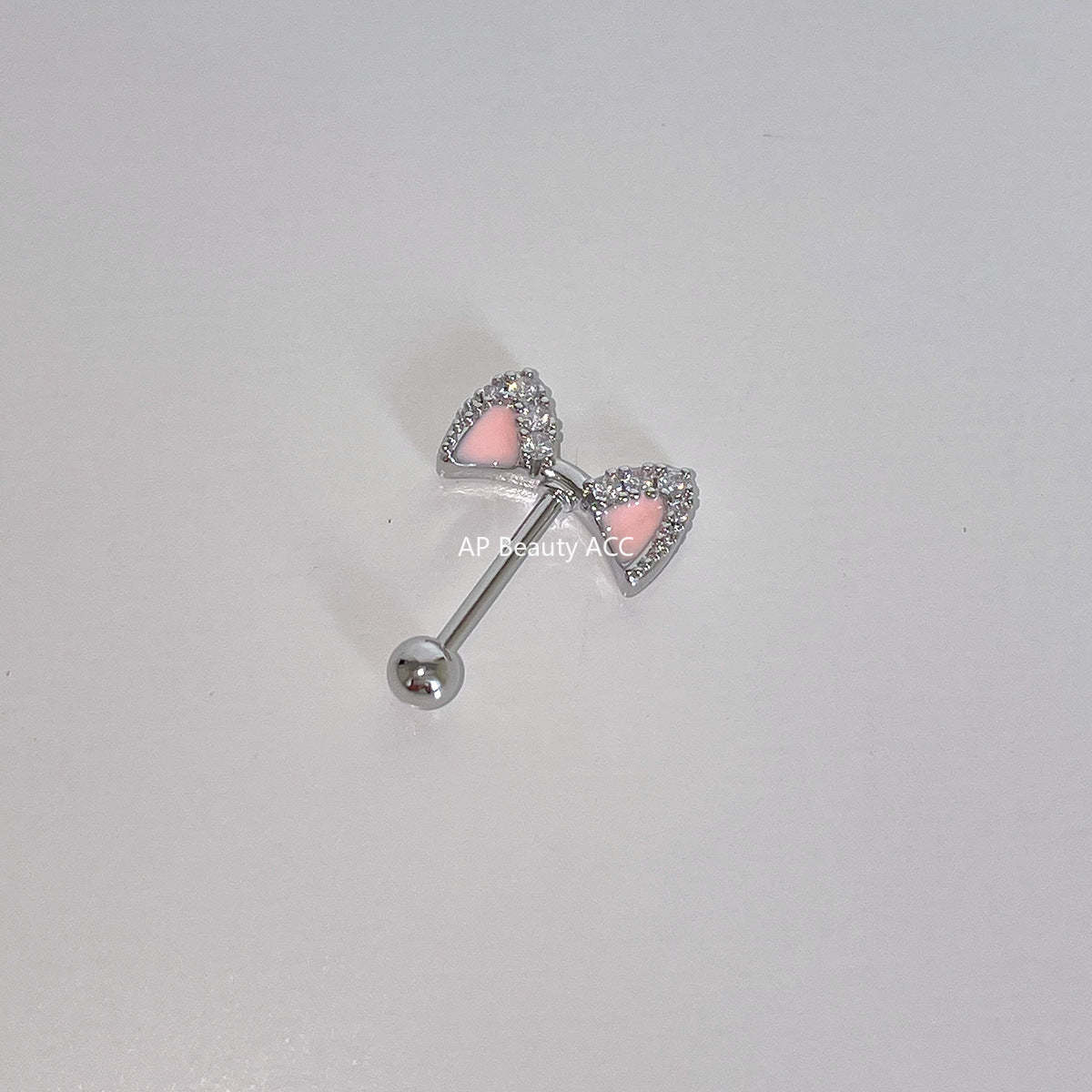 C廠-甜美可愛粉色貓耳耳骨釘女簡約百搭小香風鋯石滴油耳釘秋冬新耳飾「EH-4297」25.12-1