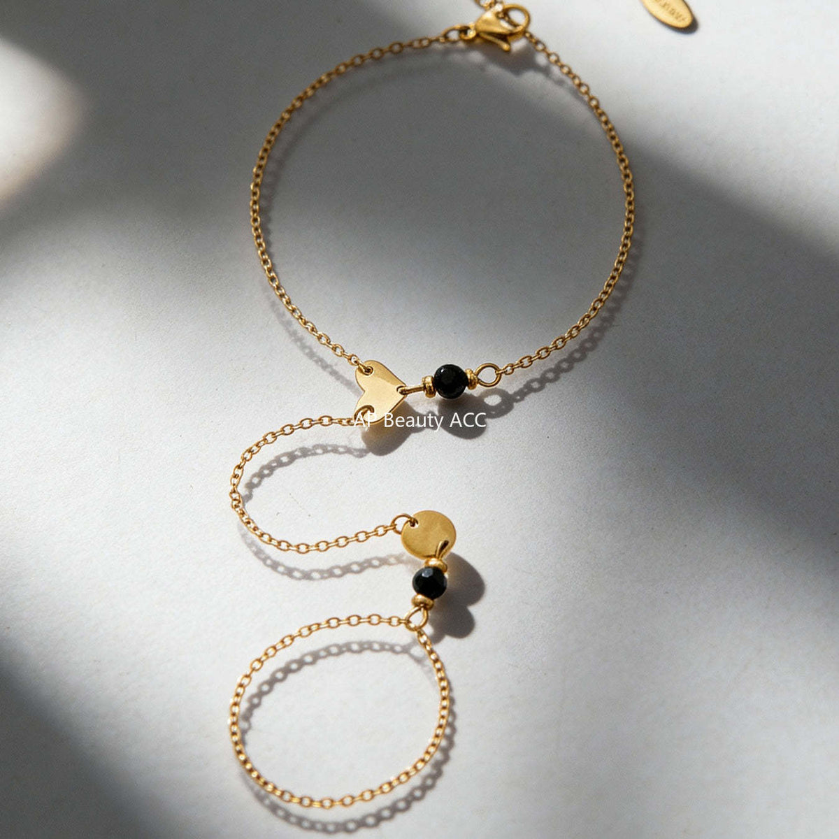 B廠-不鏽鋼鋯石愛心手錶鏈天然石愛心手指鏈組合高質感飾品鍍18k真金「E162-E169」25.12-3