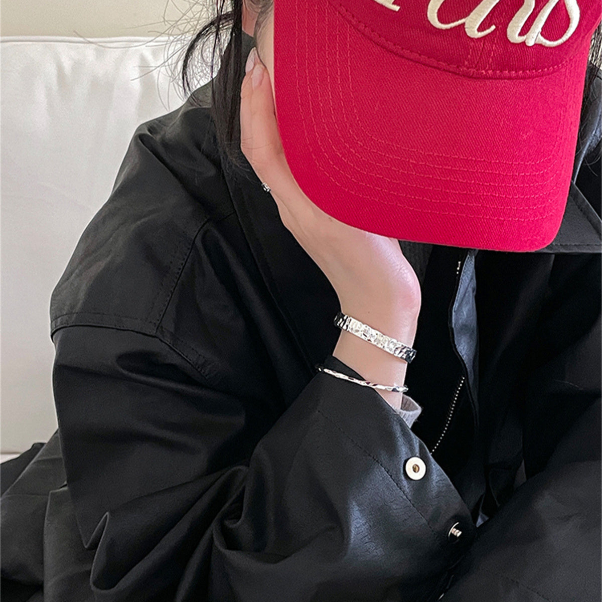 C廠-不規則錫紙幾何菱形手鐲女輕奢高級感潮流時尚ins風百搭開口手飾「SL-456」25.07-1